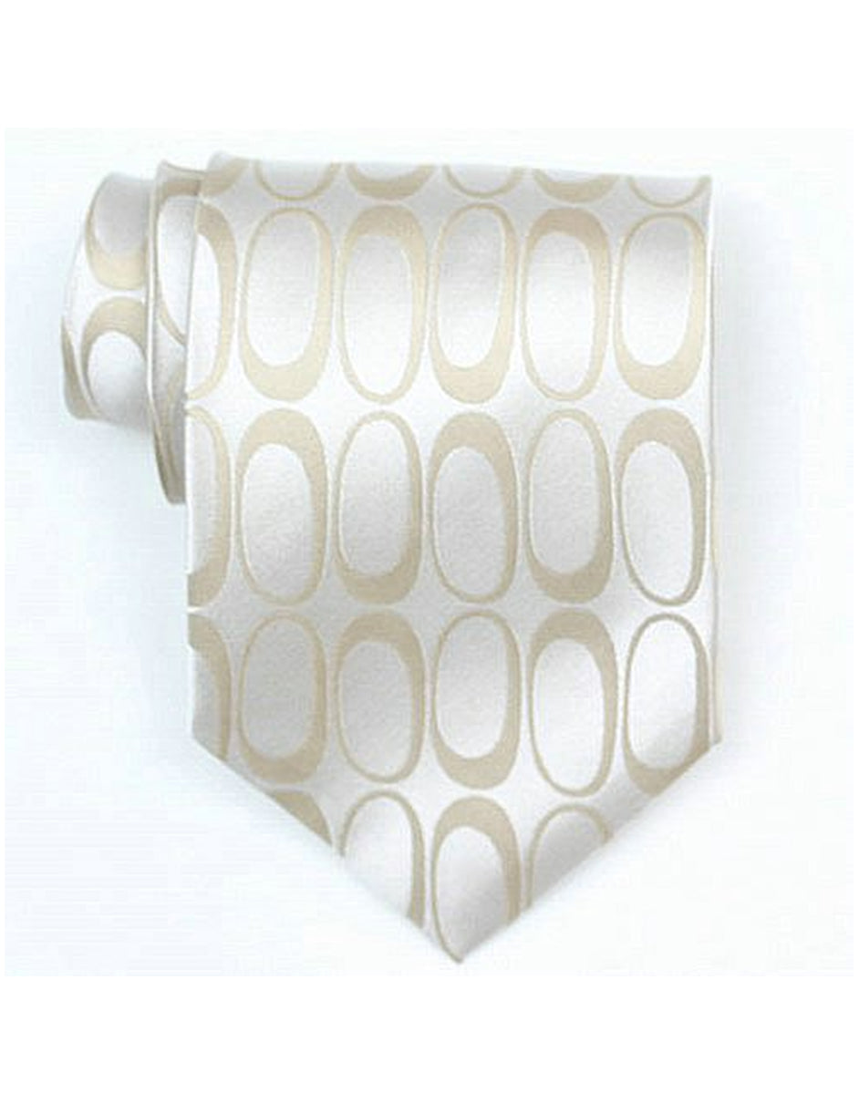 Beige Oval Neck Tie - One Size Fits All