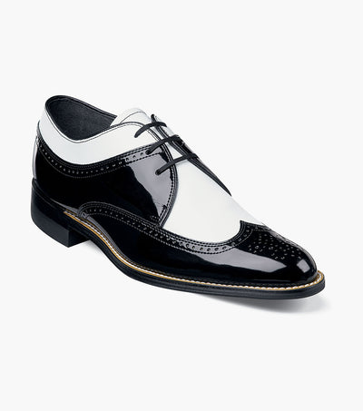 Stacy Adams DAYTON Wingtip Oxford Black w/White by Stacy Adams Shoes