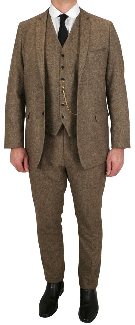 Stinson Tweed Suit - Brown Herringbone