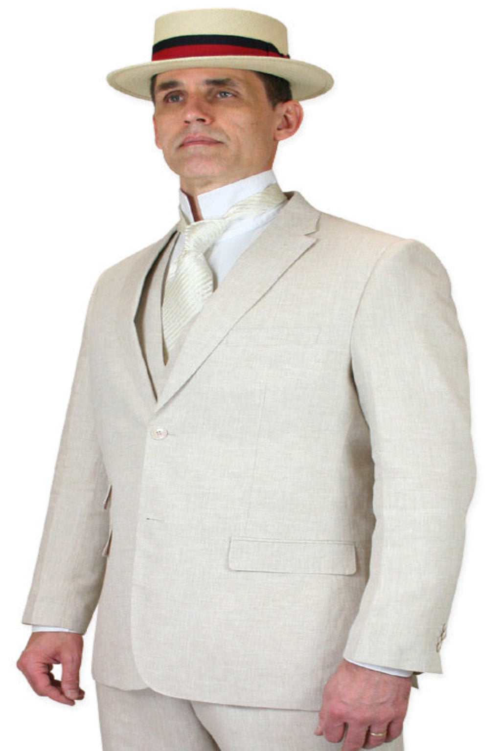 Riverdale Linen Coat - Natural | Crisp 3-Piece Linen Suit for Summer - Coat Size 38