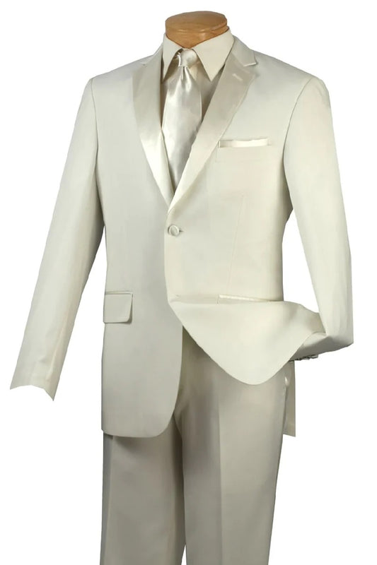 "Ivory Classic Notch Tuxedo Suit"