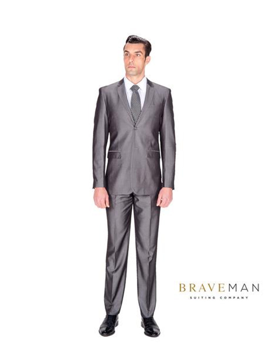 Grey Sharkskin Wedding Suit - Grey