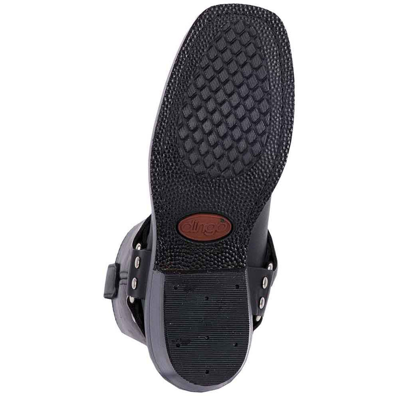 Dingo Black Womens Leather Motor Cycle Boots - 9.5M