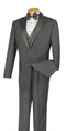 Santorini Collection - Regular Fit Gray Tuxedo 4 Piece with Vest Bow Tie