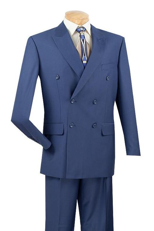 Ramses Collection - Double Breasted 2 Piece Suit Regular Fit in Blue - Blue