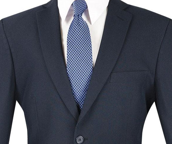 Navy Slim Fit Men's 2 Piece Business Suit 2 Button - Navy