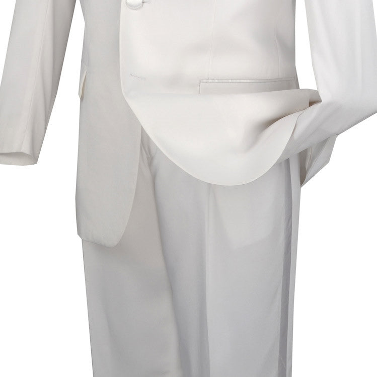 Men's Regular Fit Tuxedo 2 Piece Collection In White 3 Button Design - White