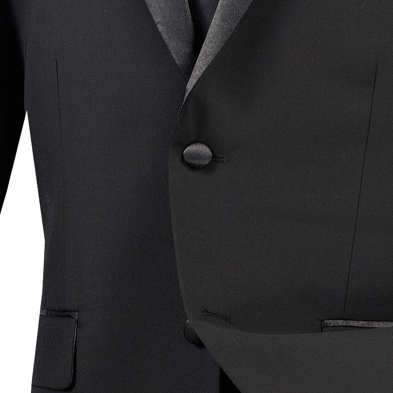 Excalibur Collection - Slim Fit Tuxedo 2 Piece 2 Buttons Design in Black - Black