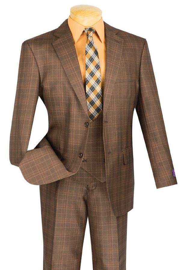 Renaissance Collection - Regular Fit 3 Piece Suit Chestnut - Chestnut