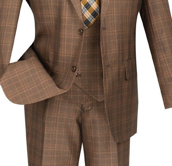 Renaissance Collection - Regular Fit 3 Piece Suit Chestnut - Chestnut
