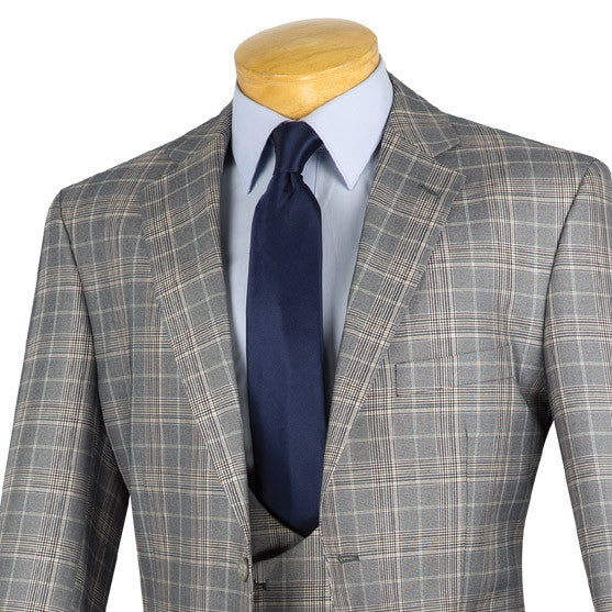 Renaissance Collection - Regular Fit 3 Piece Suit Gray - Gray