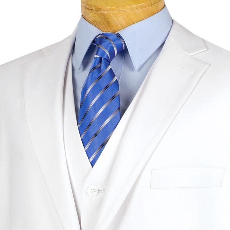 Morgan Collection - Regular Fit 3 Piece Suit 2 Button White - White