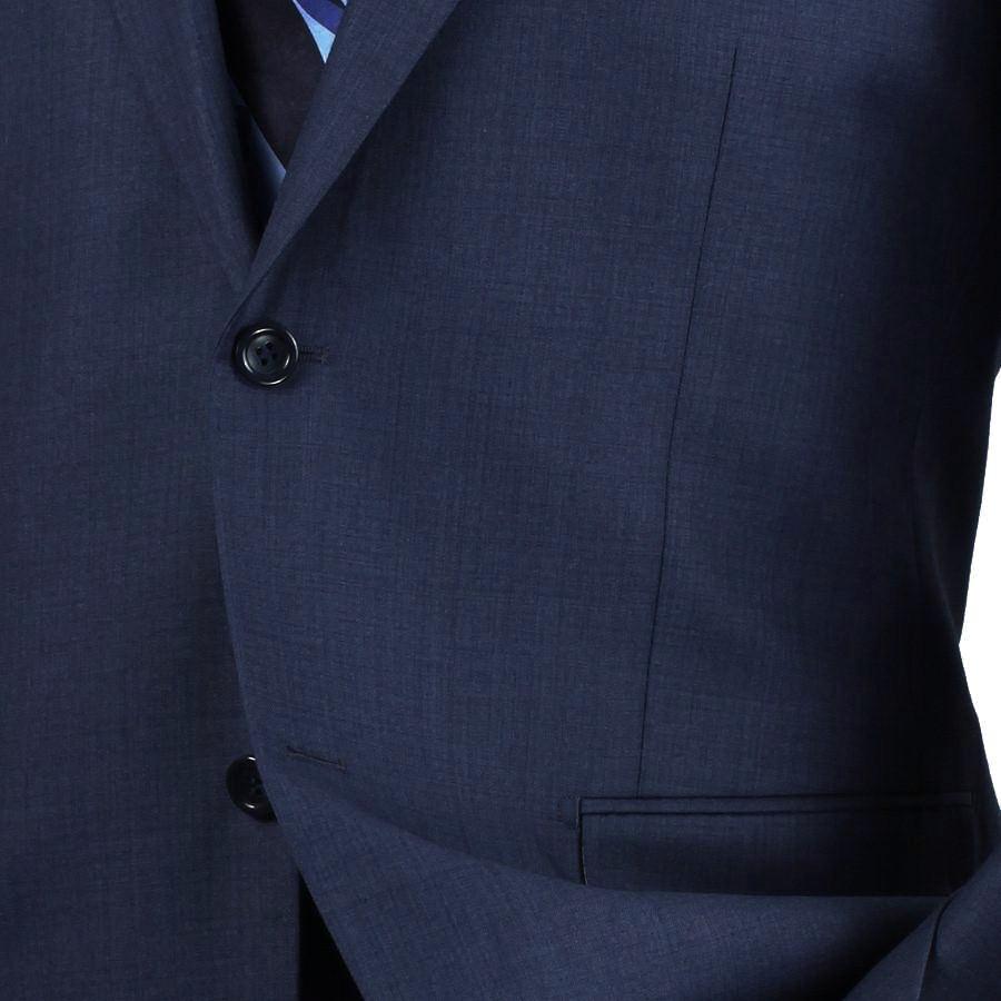 Monte Carlo Collection - Regular Fit 2 Piece 2 Button Textured Weave In Blue - Blue