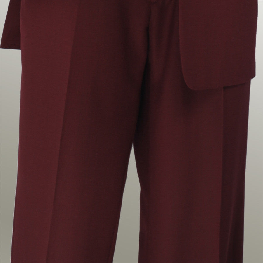 Monte Carlo Collection - Regular Fit 2 Piece 2 Button Textured Weave Burgundy - Burgundy