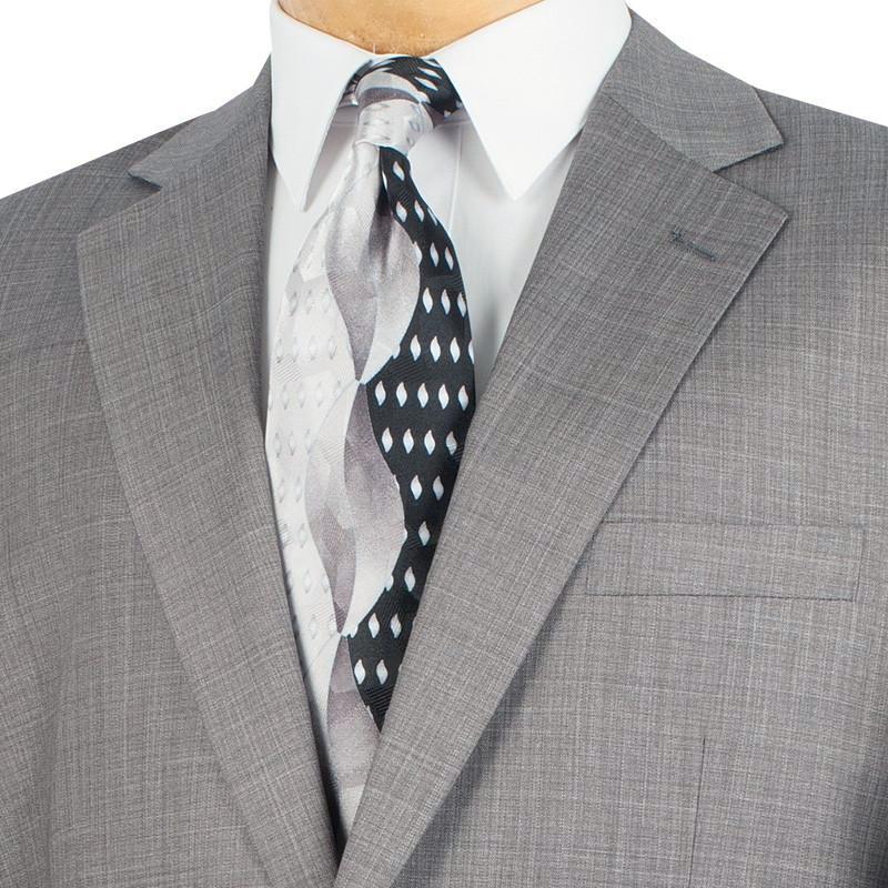 Monte Carlo Collection - Regular Fit 2 Piece 2 Button Textured Weave In Gray - Gray