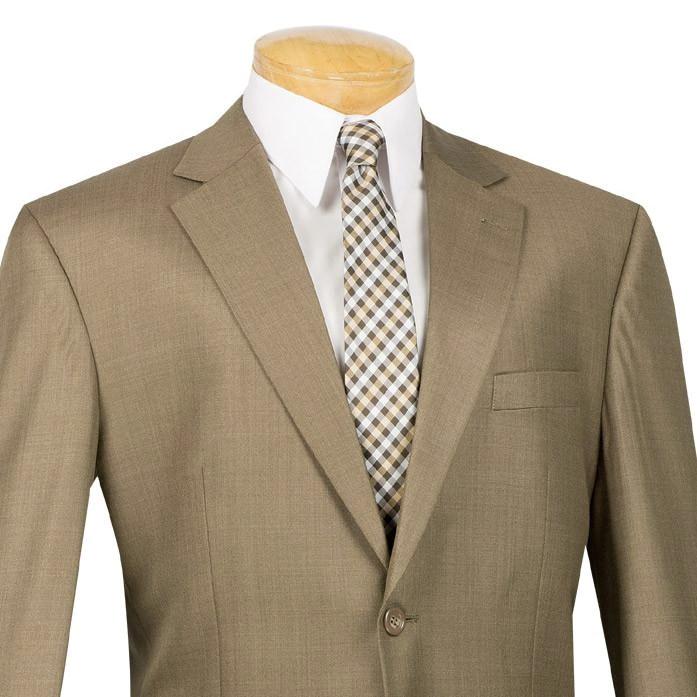 Monte Carlo Collection - Regular Fit 2 Piece 2 Button Textured Weave In Taupe - Taupe
