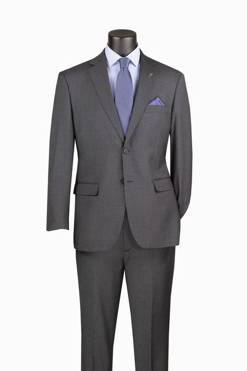 Men's Charcoal Adjustable Waist Two Piece Suit