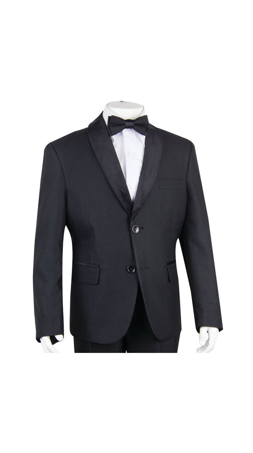 Boys' Black 4-Piece Tuxedo Set