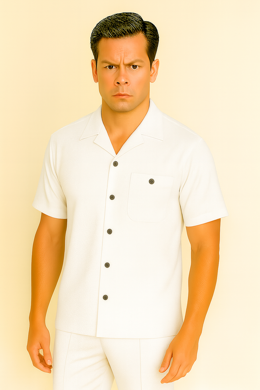 Mens Walking Suit in Color white leisure suit causal Matching Shirt and Pants $99