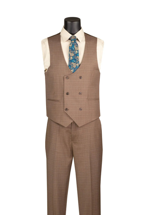 Men's Toast Windowpane Three Piece Suit