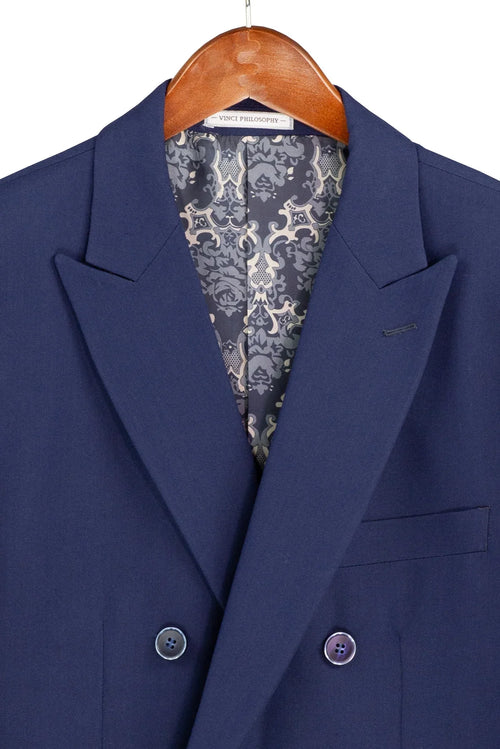 Men's Navy Double Breasted Suit