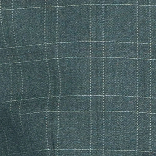 Men's Forest Green Windowpane Three Piece Suit