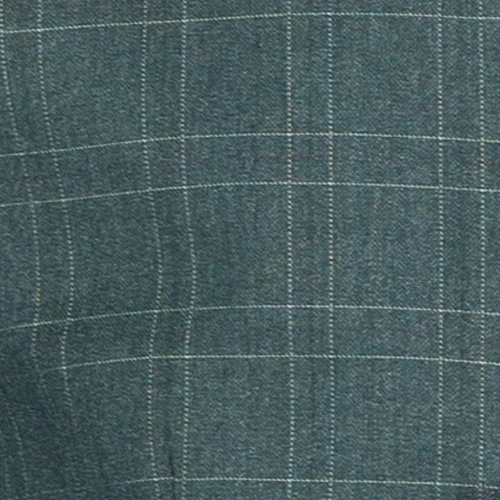 Men's Forest Green Windowpane Three Piece Suit