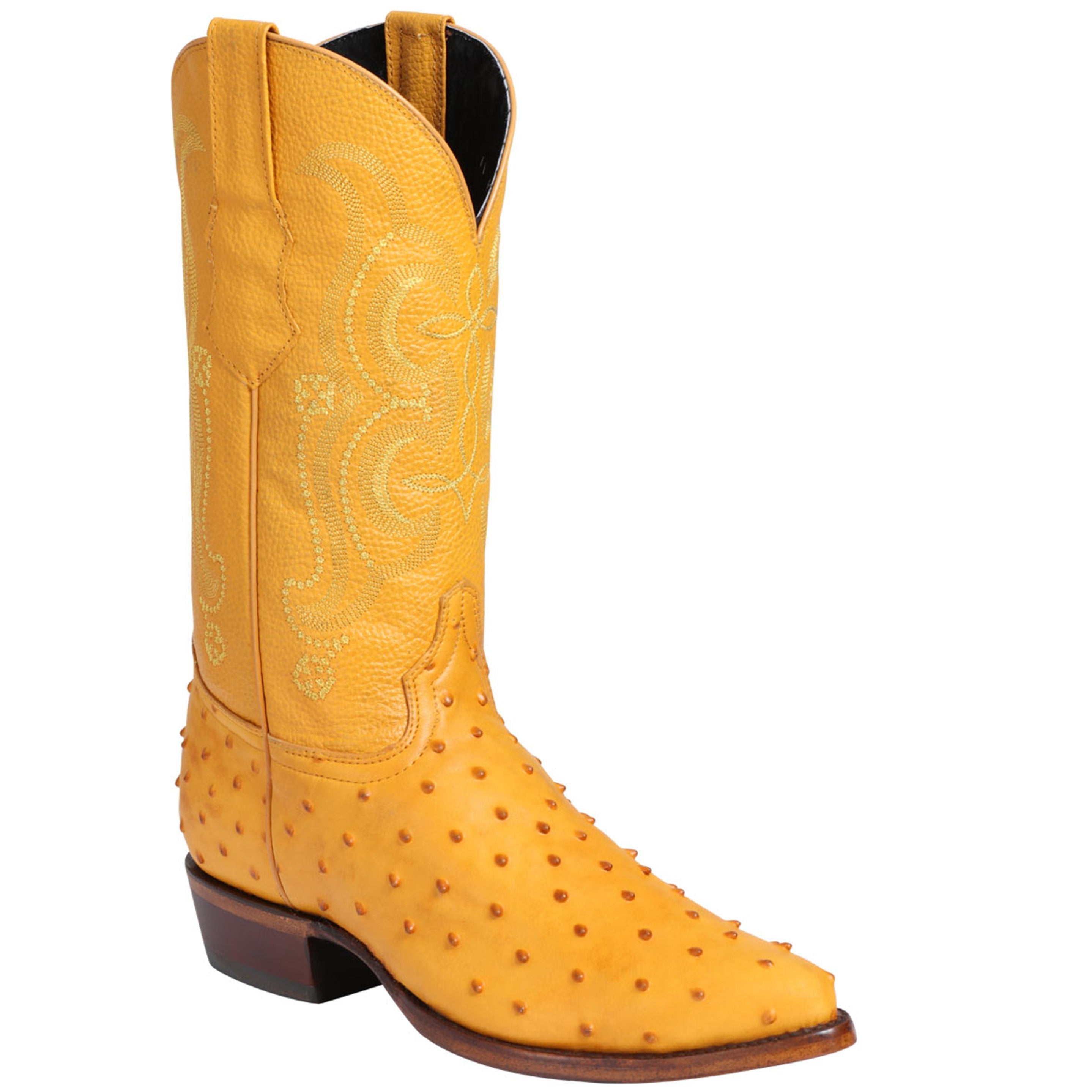 Buttercup Ostrich Print Boots Pointed Toe - Buttercup