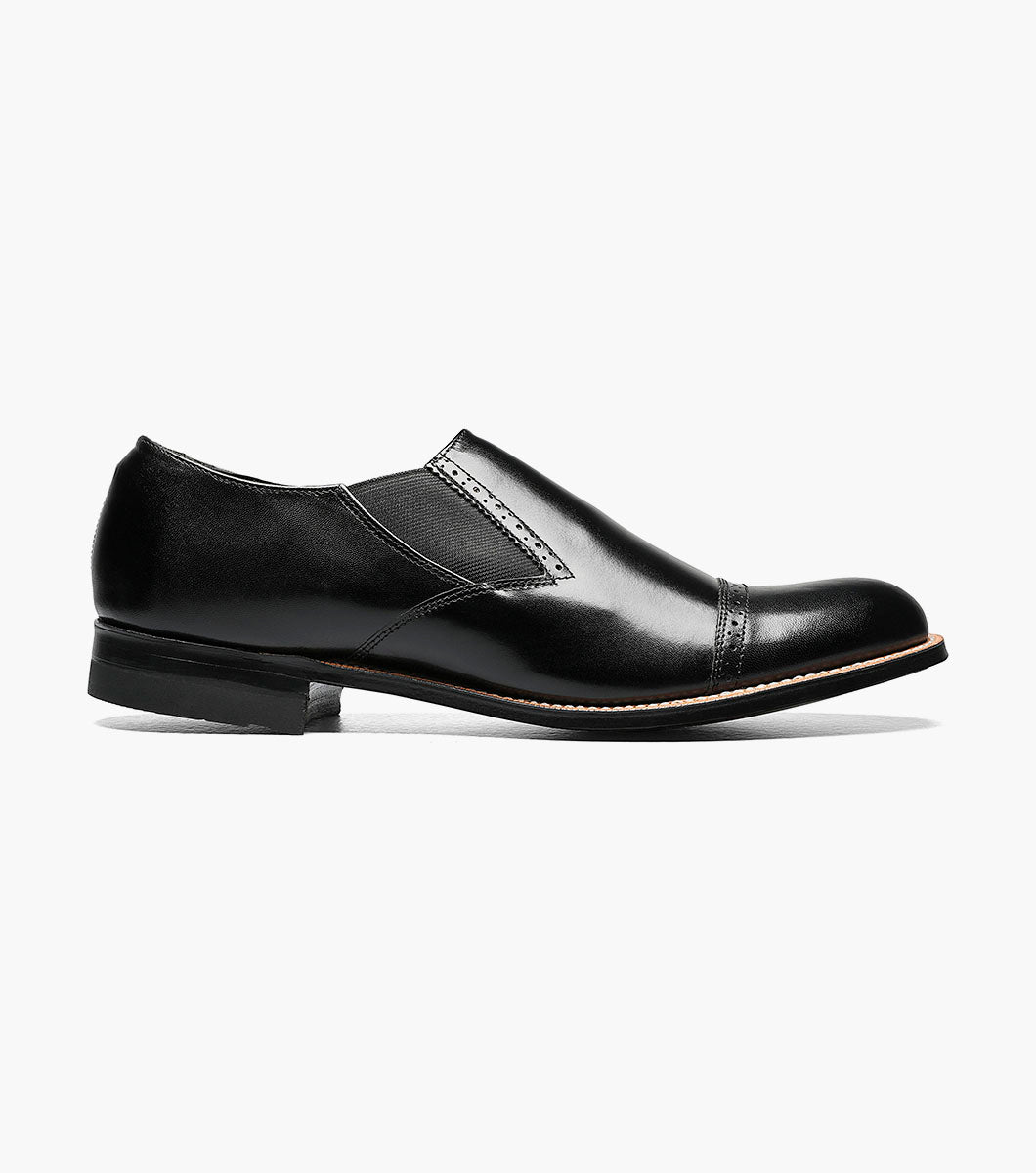 Stacy Adams MADISON Cap Toe Slip On Black by Stacy Adams Shoes - 7