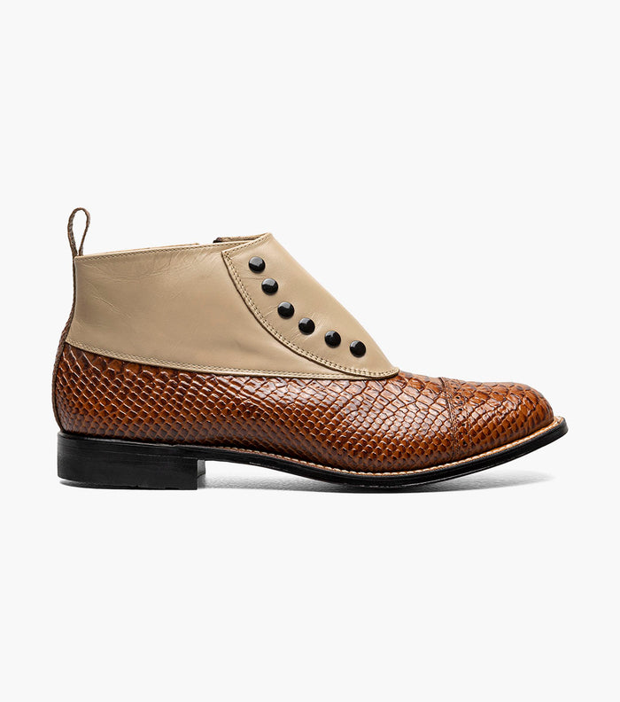 Stacy Adams MADISON Spectator Spat Cap Toe Demi Boot Tan Multi by Stacy Adams Shoes