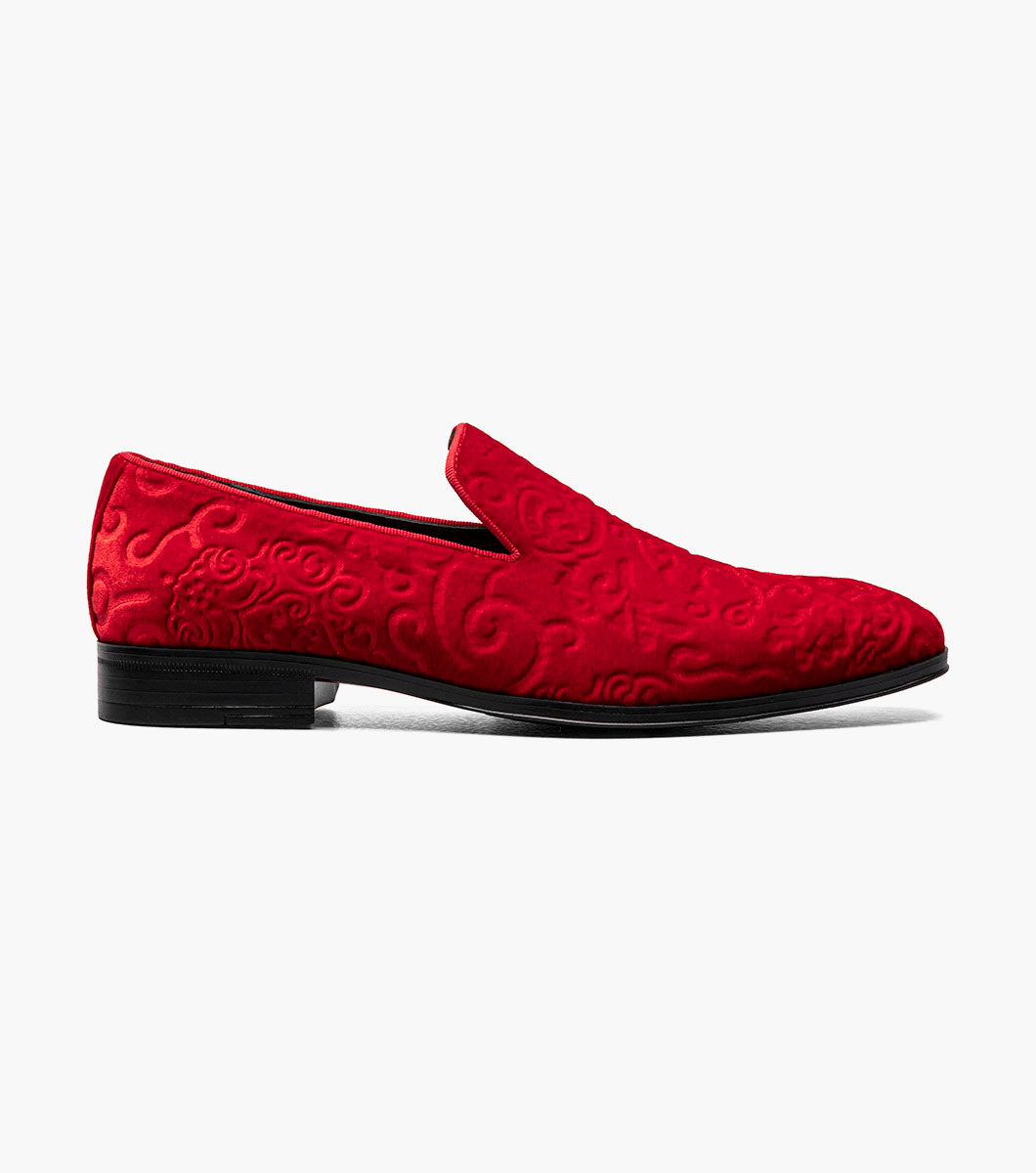 Stacy Adams Saunders Debossed Velour Slip On by Stacy Adams Shoes - 7