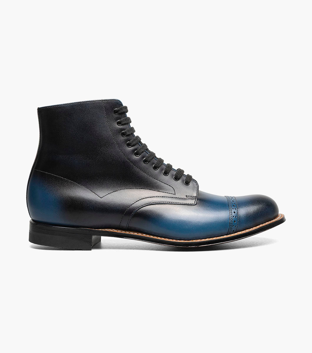 Stacy Adams MADISON Cap Toe Lace Up Boot Blue by Stacy Adams Shoes - 7