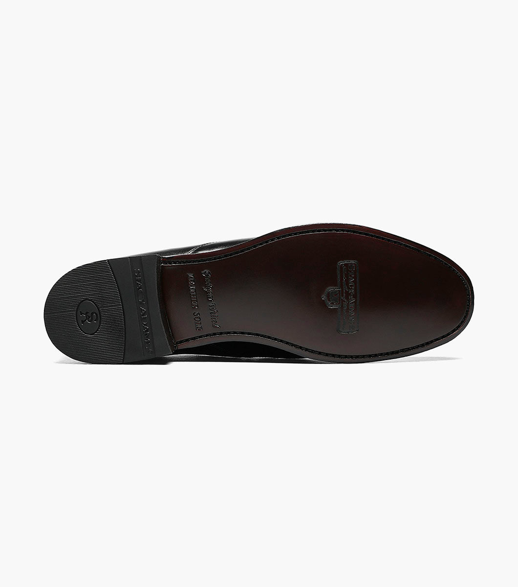Stacy Adams MADISON Cap Toe Slip On Black by Stacy Adams Shoes - 7