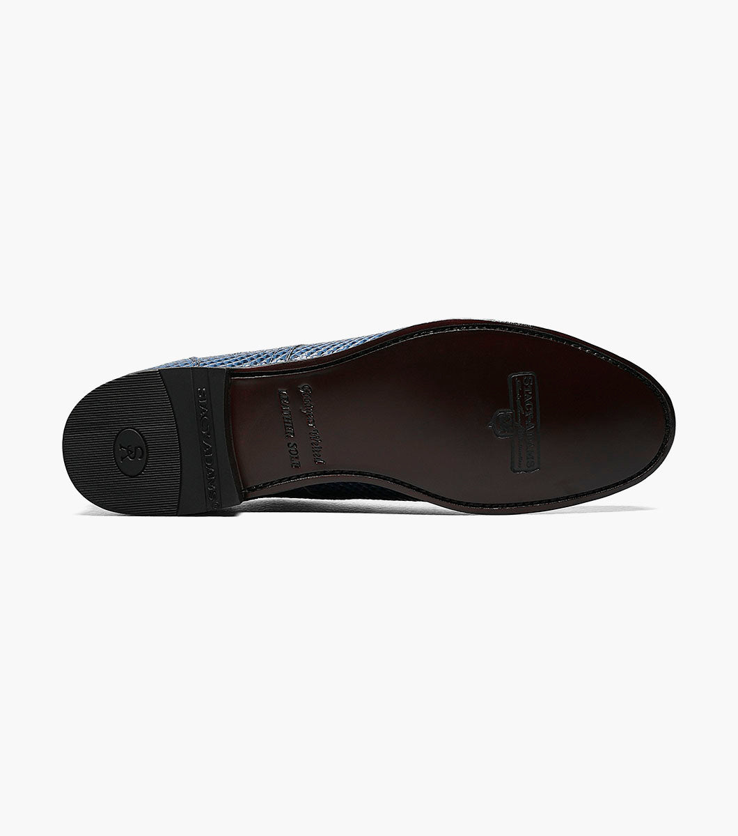 Stacy Adams MADISON Anaconda Plain Toe Oxford Blue by Stacy Adams Shoes - 7