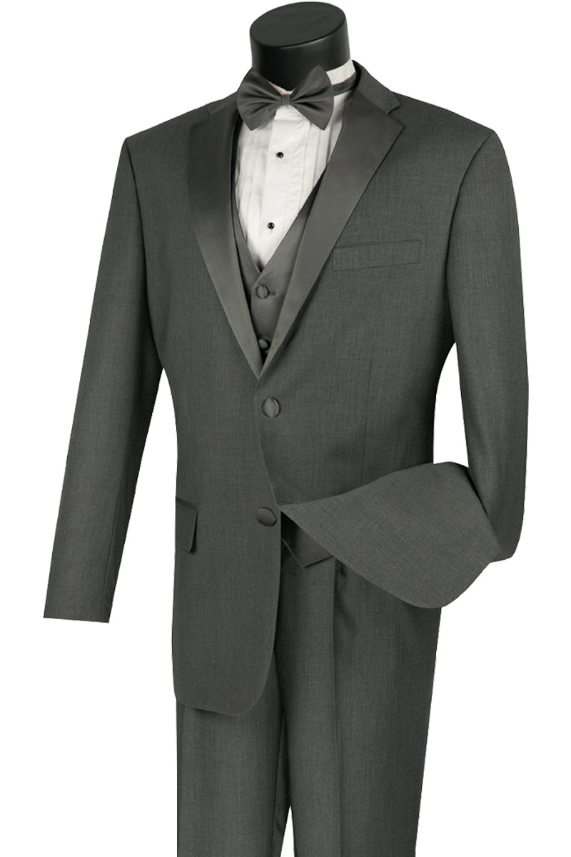 Mens Vested 2 Button Classic Tuxedo in Grey - 36 Short
