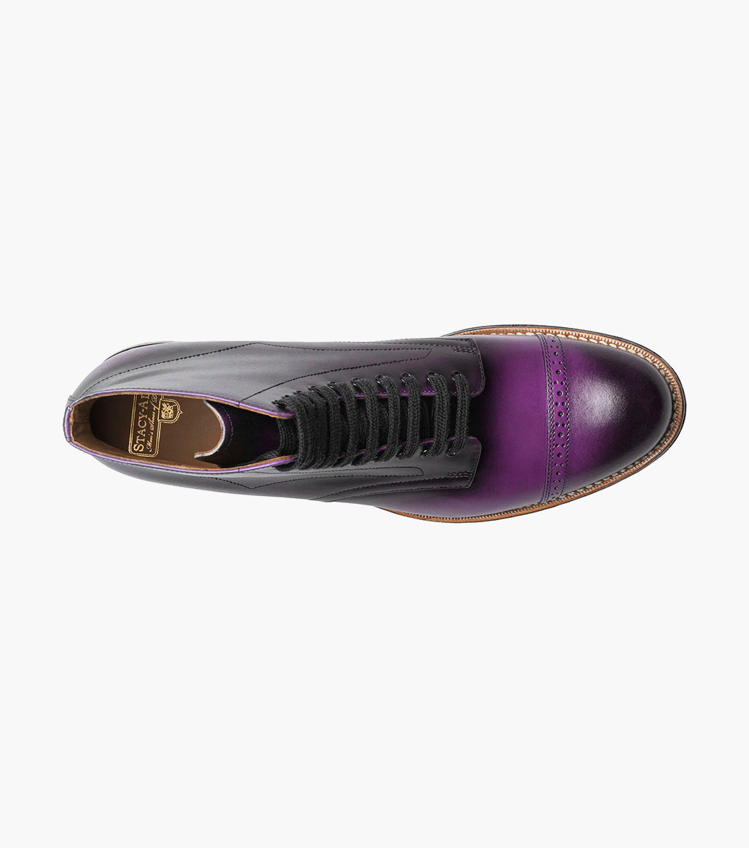 Stacy Adams MADISON Cap Toe Lace Up Boot Purple by Stacy Adams Shoes - 7