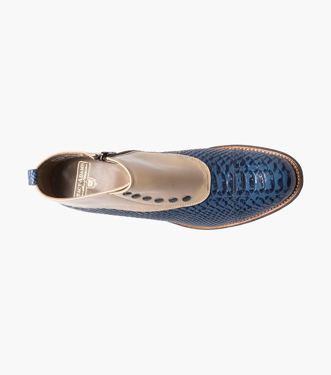 Stacy Adams MADISON Spectator Spat Cap Toe Demi Boot Blue Multi by Stacy Adams Shoes - 7