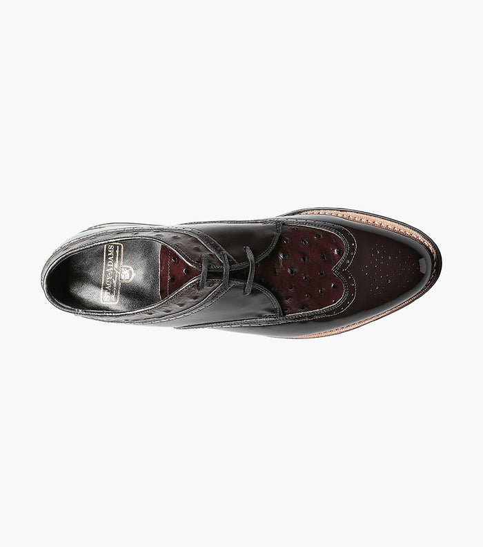 Stacy Adams DAYTON Ostrich Wingtip Oxford Burgundy by Stacy Adams Shoes