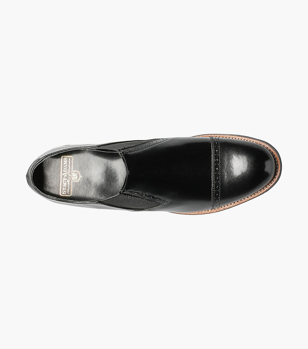 Stacy Adams MADISON Cap Toe Slip On Black by Stacy Adams Shoes - 7
