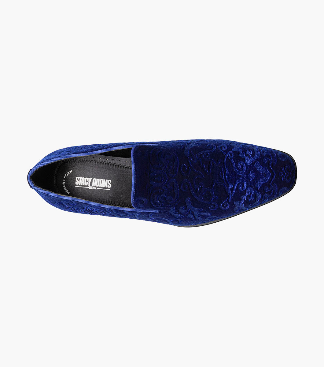 Stacy Adams Saunders Debossed Velour Slip On by Stacy Adams Shoes - 7