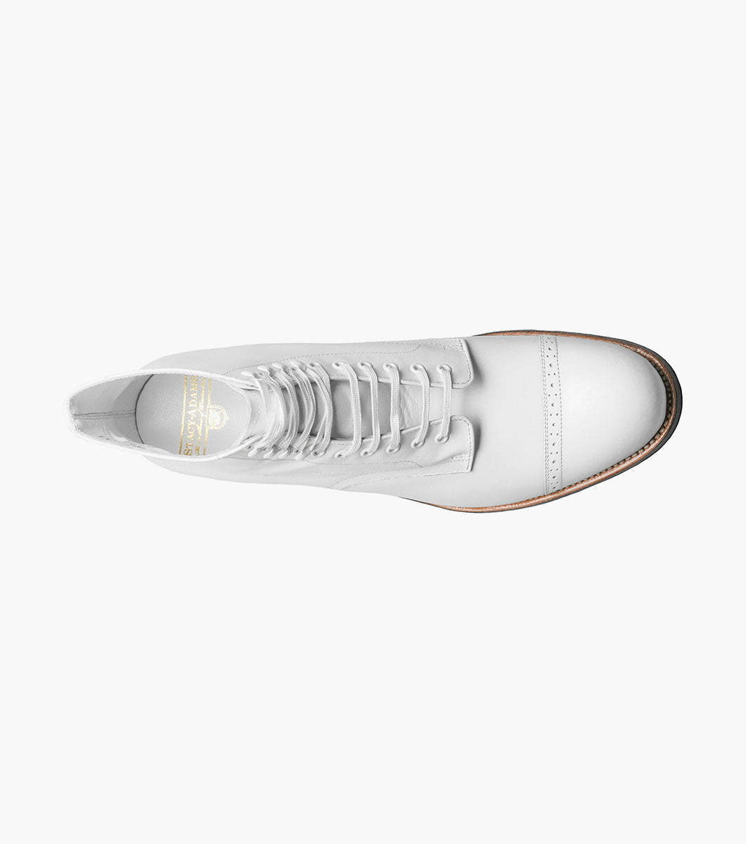 Stacy Adams MADISON Cap Toe Boot White by Stacy Adams Shoes - 6.5