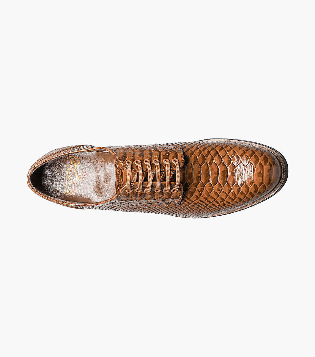 Stacy Adams MADISON Anaconda Plain Toe Oxford Tan by Stacy Adams Shoes - 7