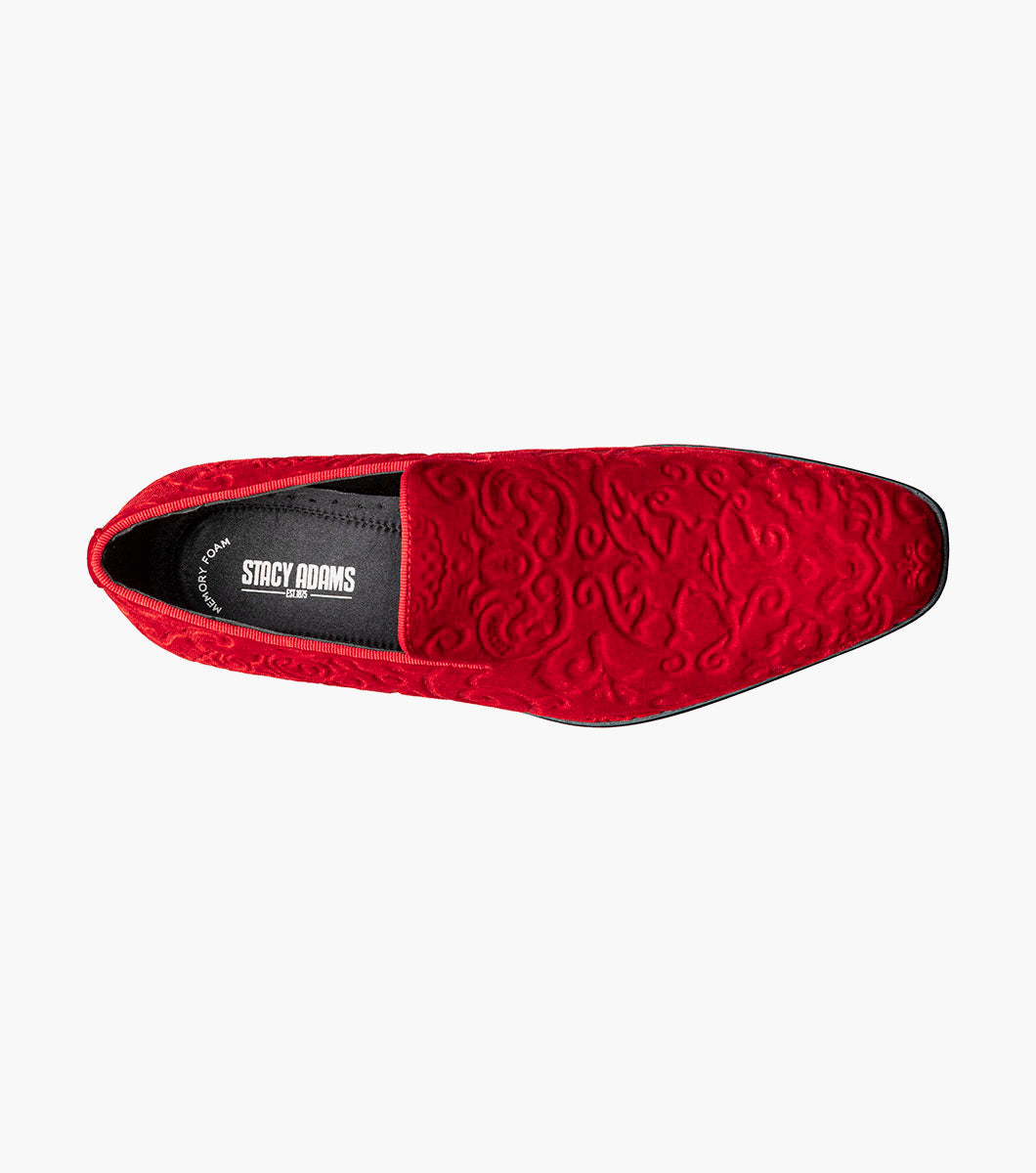 Stacy Adams Saunders Debossed Velour Slip On by Stacy Adams Shoes - 7