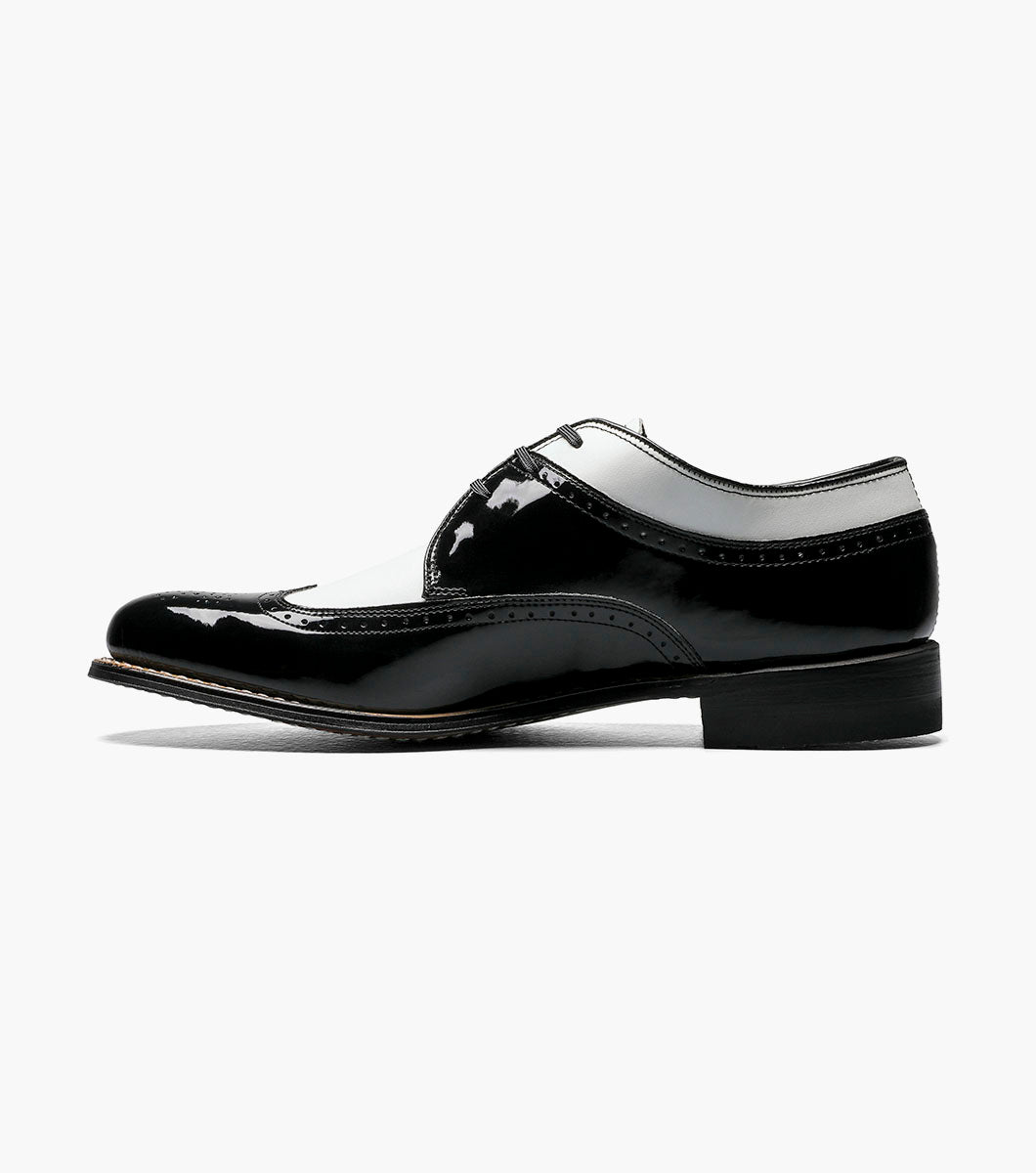 Stacy Adams DAYTON Wingtip Oxford Black w/White by Stacy Adams Shoes - 7.5