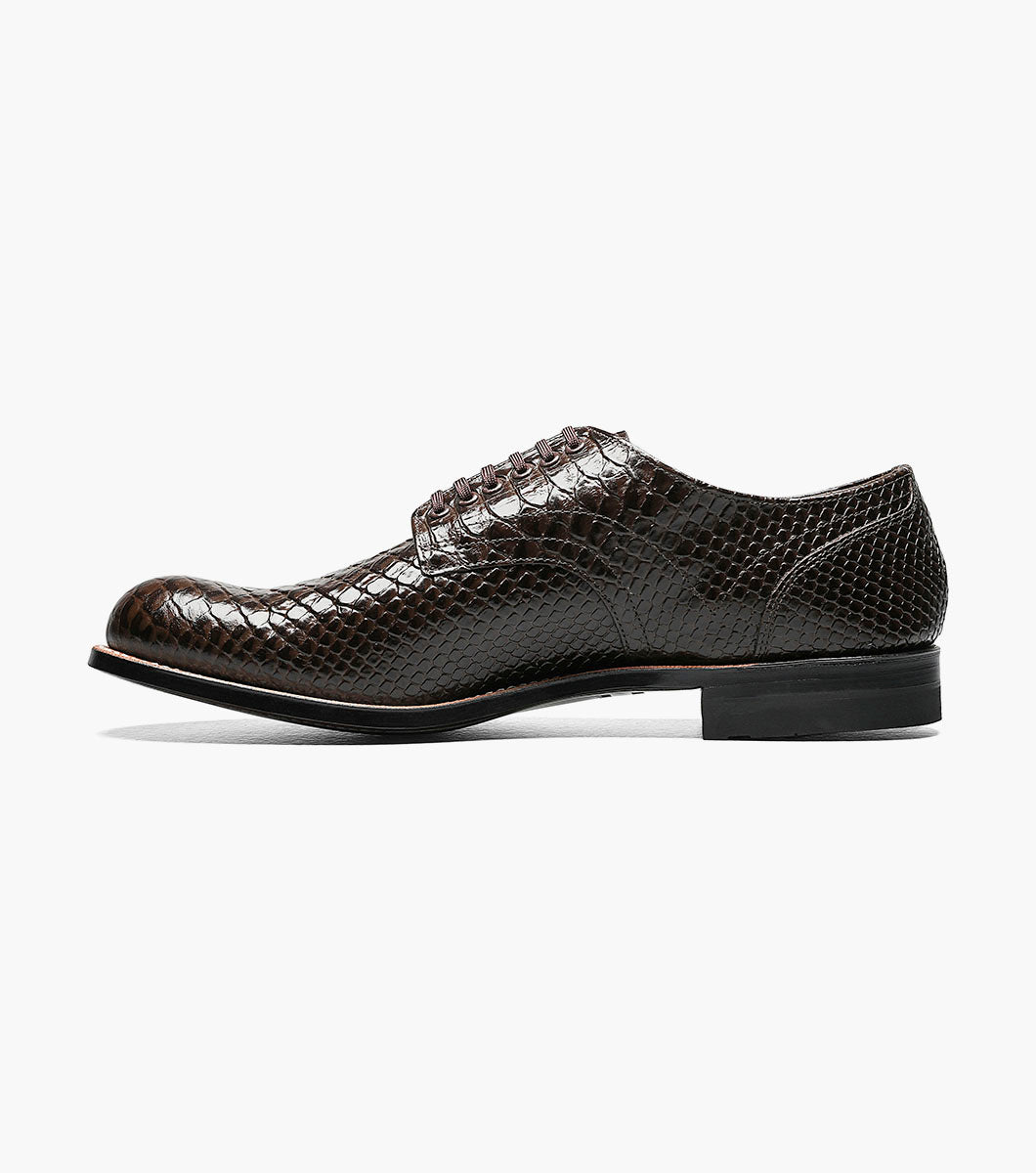 Stacy Adams MADISON Anaconda Plain Toe Oxford Brown by Stacy Adams Shoes - 7
