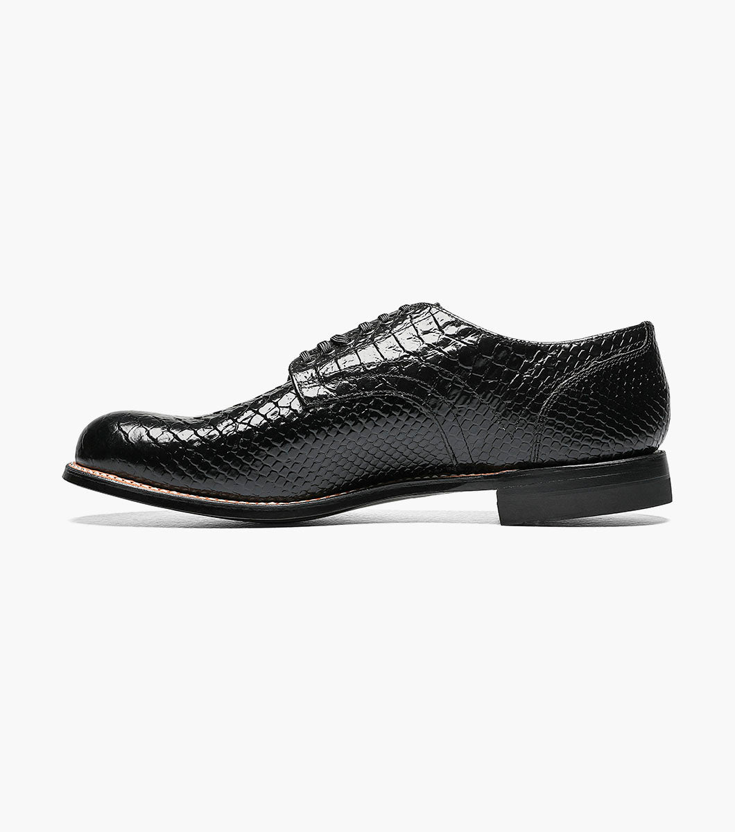 Stacy Adams MADISON Anaconda Plain Toe Oxford Black by Stacy Adams Shoes - 7