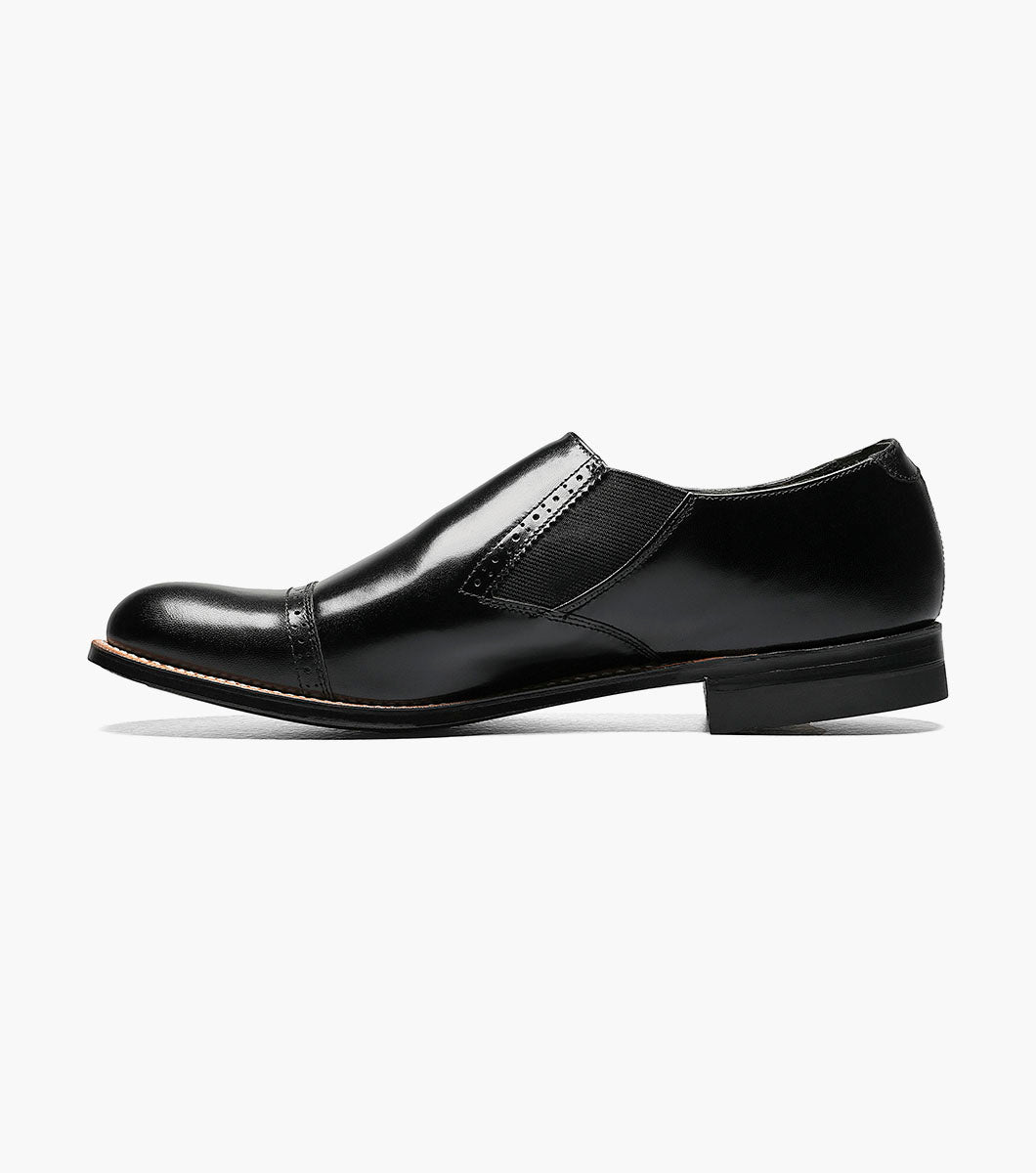 Stacy Adams MADISON Cap Toe Slip On Black by Stacy Adams Shoes - 7