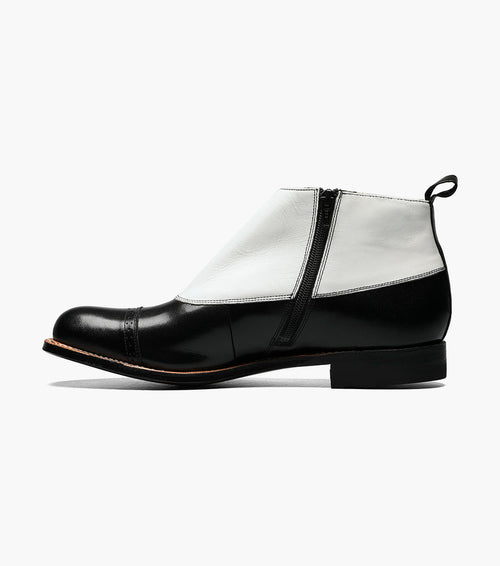 Stacy Adams MADISON Spectator Spat Cap Toe Boot Black w/White by Stacy Adams Shoes