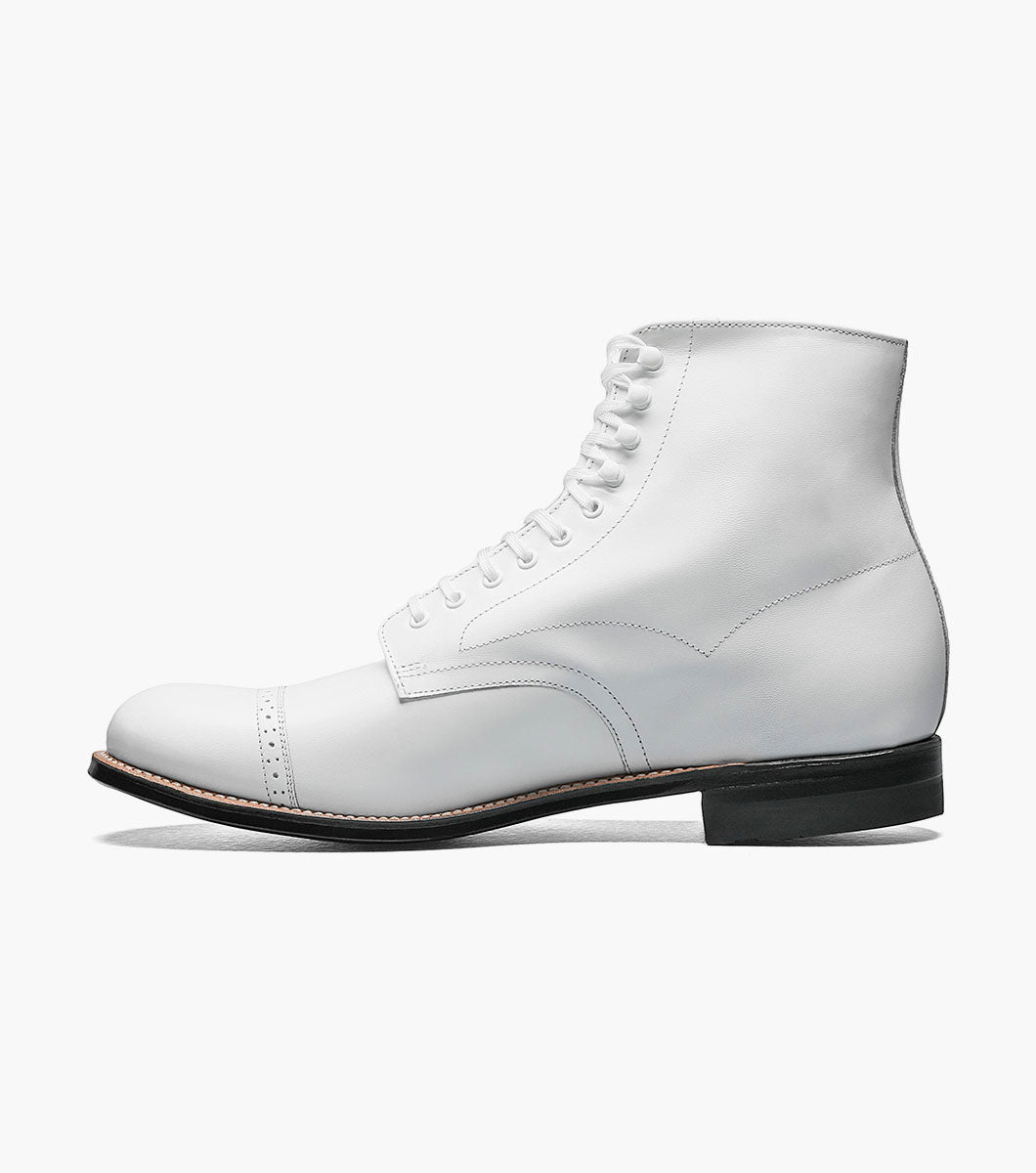 Stacy Adams MADISON Cap Toe Boot White by Stacy Adams Shoes - 6.5