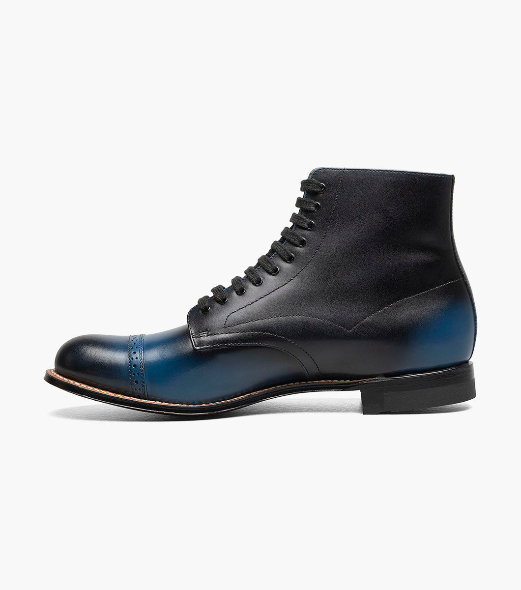 Stacy Adams MADISON Cap Toe Lace Up Boot Blue by Stacy Adams Shoes - 7